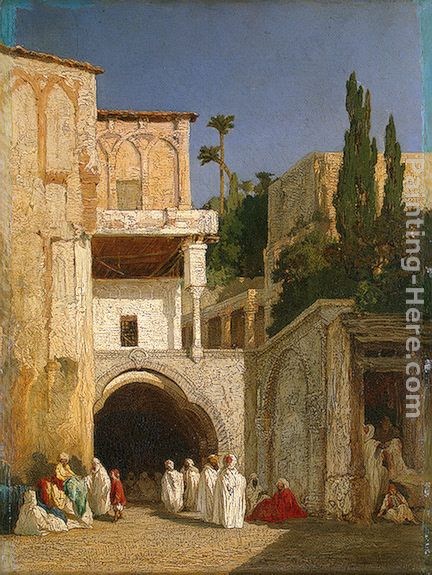 Alexandre-Gabriel Decamps Before a Mosque (Cairo)